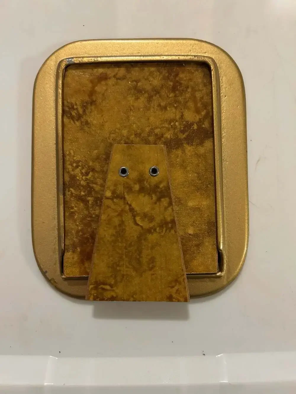 Vintage Yellow Floral Picture Frame Gold Tone Metal